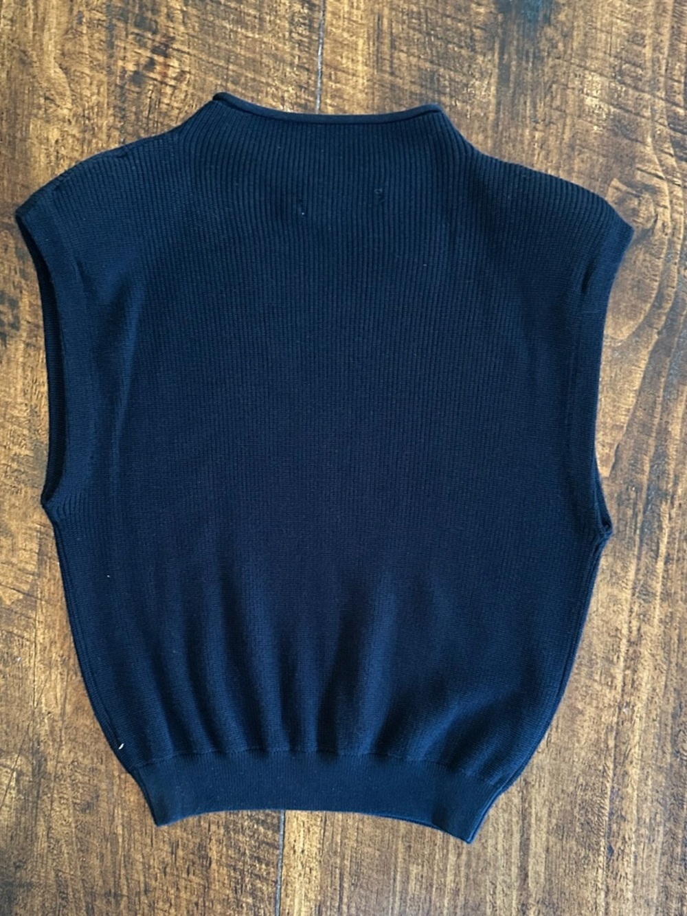 Ellison | Mock Neck Statement Power Shoulder Sweater Vest, Size M - Picture 4 of 8